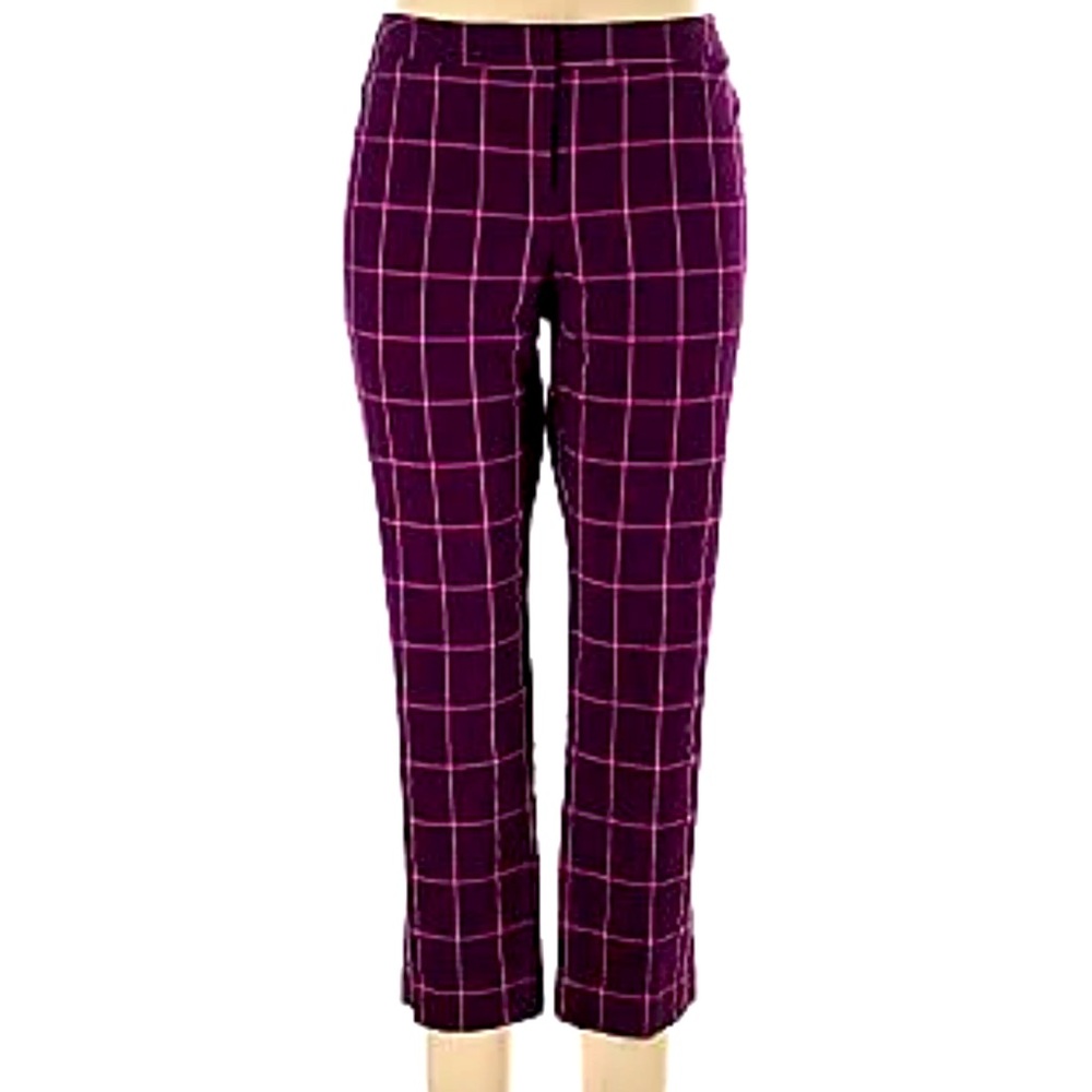 Worthington Purple Checkered Women's Pants Size 10 used once excellent condition